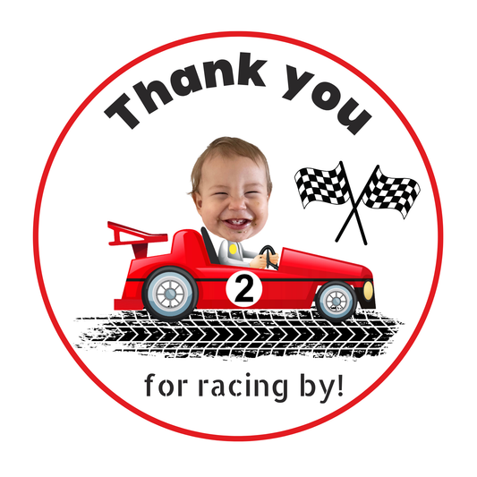 Racer Custom Face Stickers Two Fast Personalized Stickers Custom Party Favors Birthday Decorations