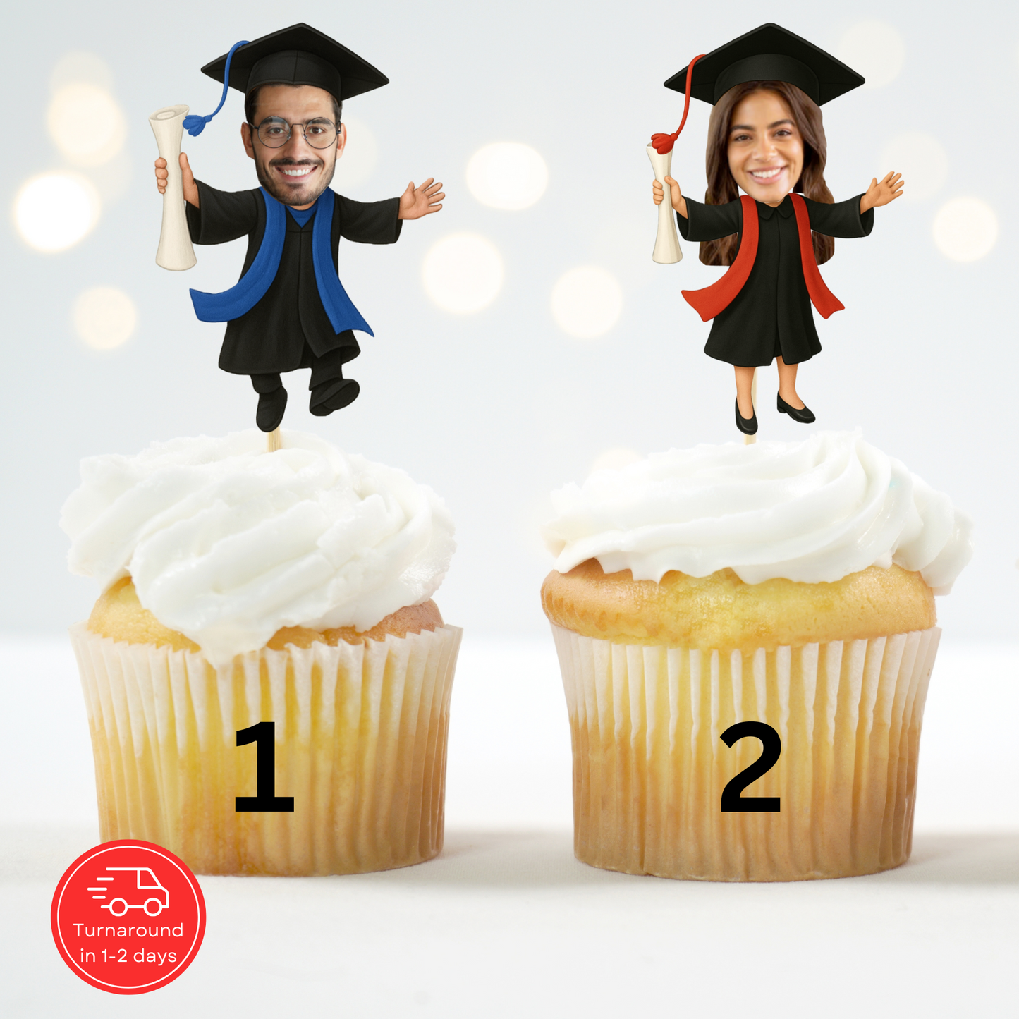 Graduation Cupcake Topper – Personalized Grad Party Decor