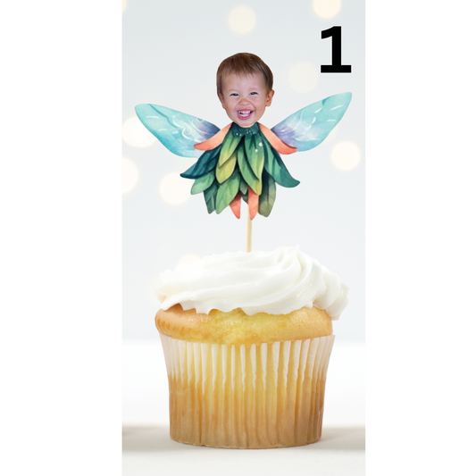 Personalized Fairy Face Cupcake Topper – Magical Birthday Decor