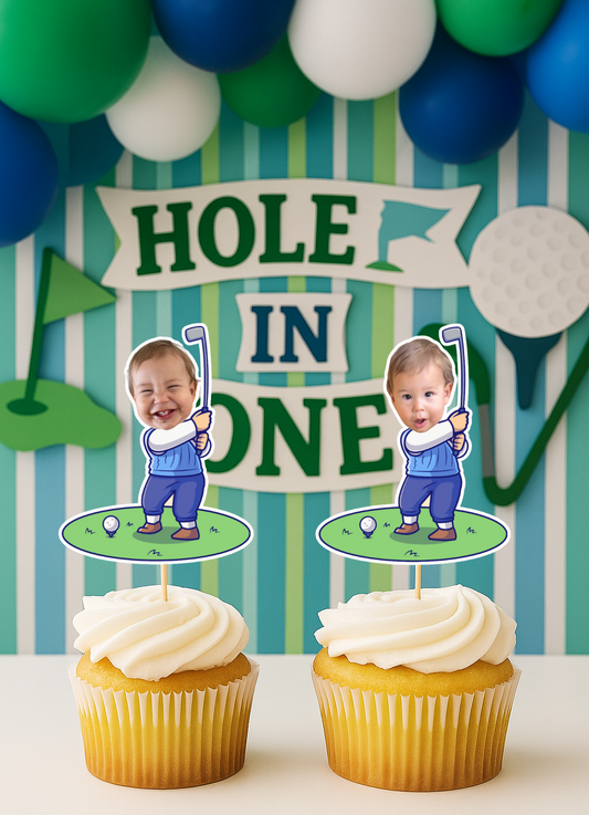 Golfer Cupcake Topper – Hole in One Birthday Party