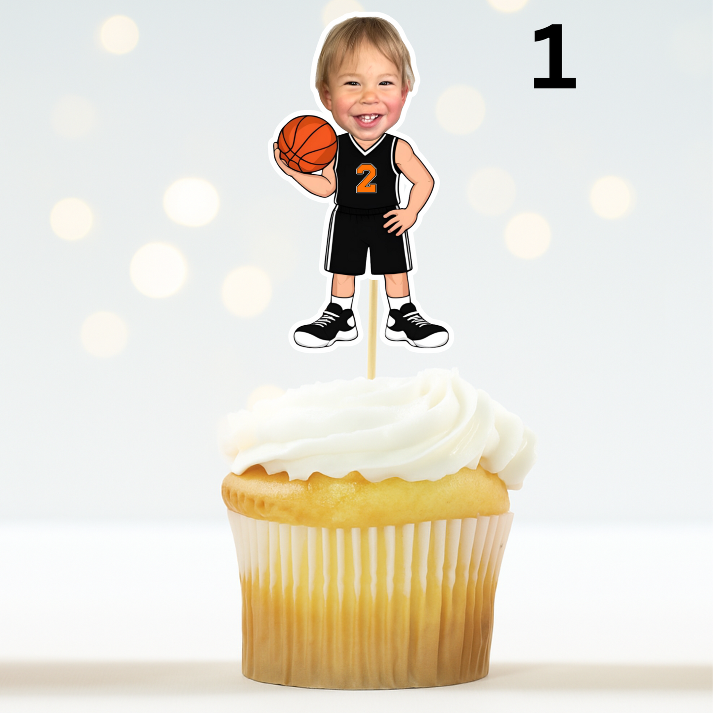 Custom Basketball Cupcake Topper – Born Two Ball Sports Birthday Decor