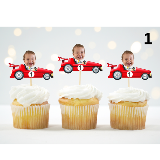 Custom Race Car Face Topper – Two Fast or Racing Birthday Party