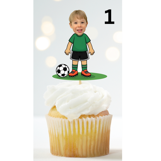 Soccer Cupcake Topper – Personalized Sports Birthday Party Decor