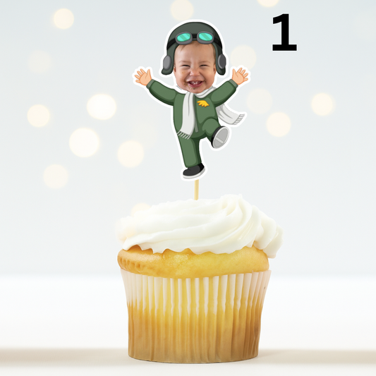 Custom Pilot Aviator Top Gun Cupcake Topper