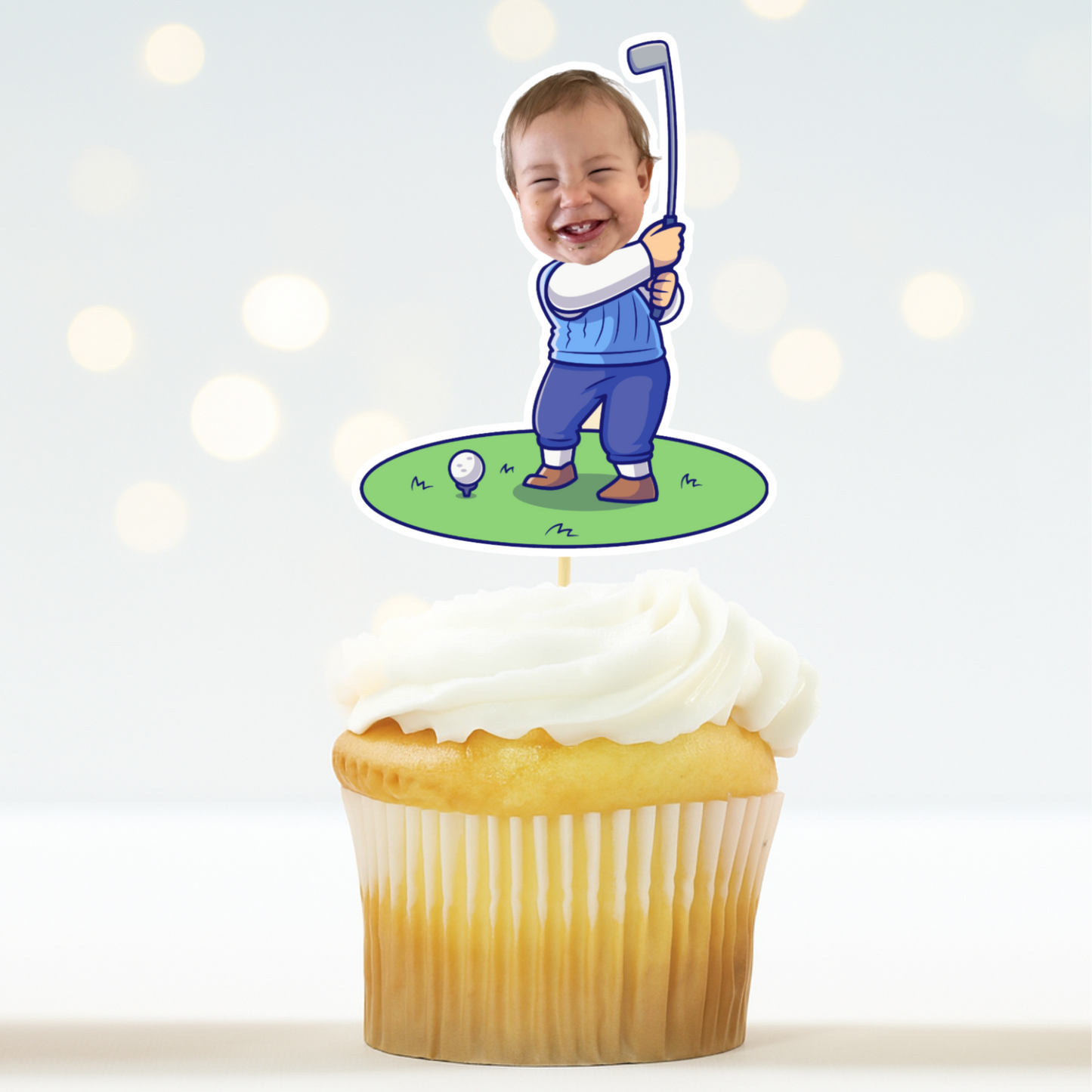 Golfer Cupcake Topper – Hole in One Birthday Party