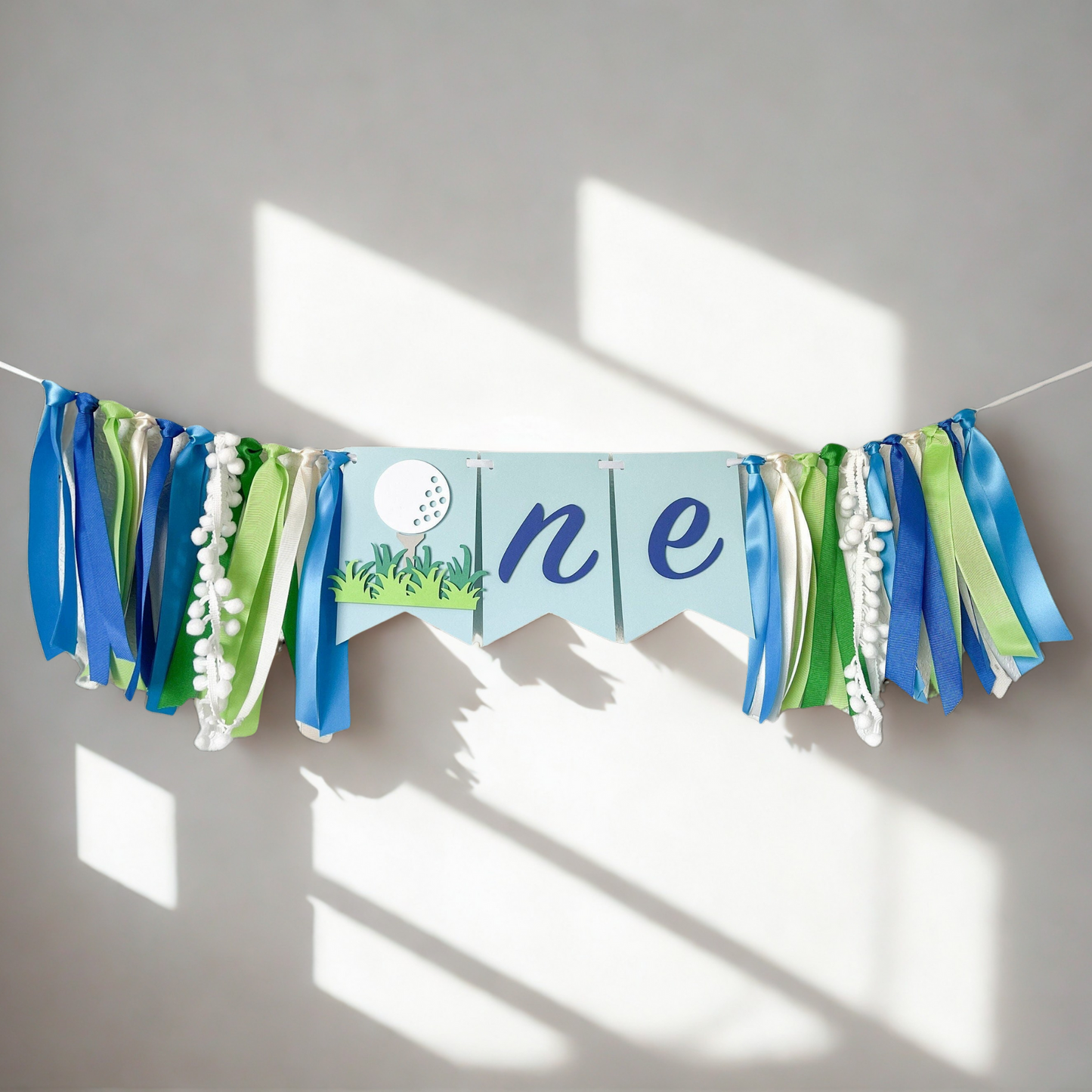 Golf ONE highchair banner for first birthday party