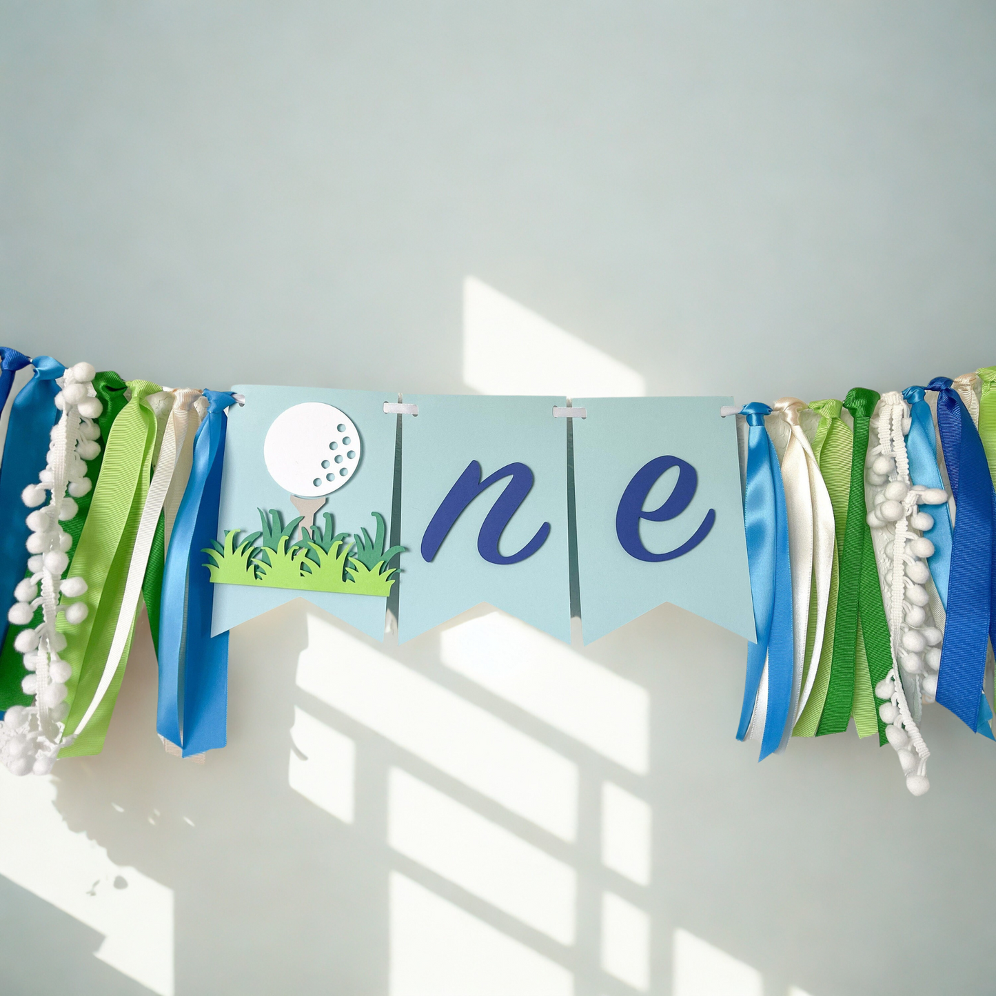 Golf ONE Highchair Banner – Hole-in-One First Birthday Decor