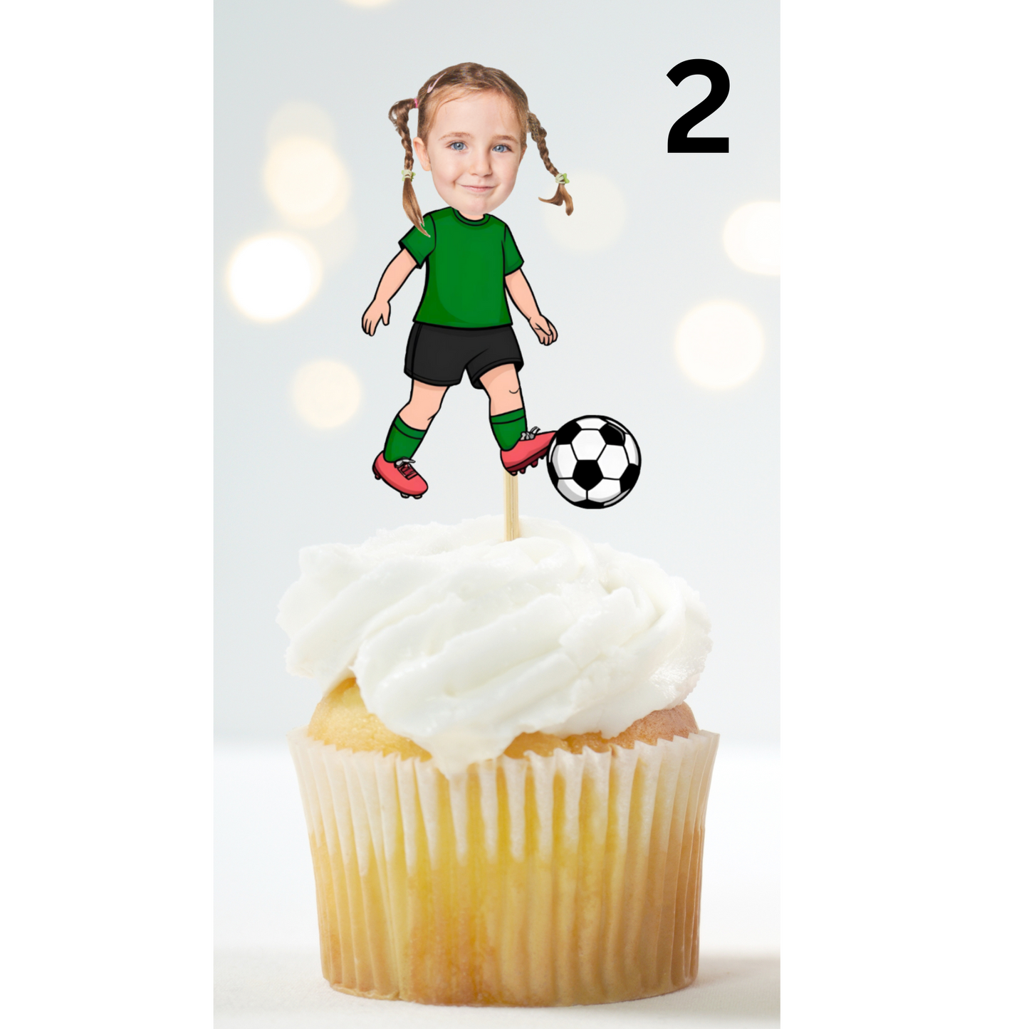 Soccer Cupcake Topper – Personalized Sports Birthday Party Decor