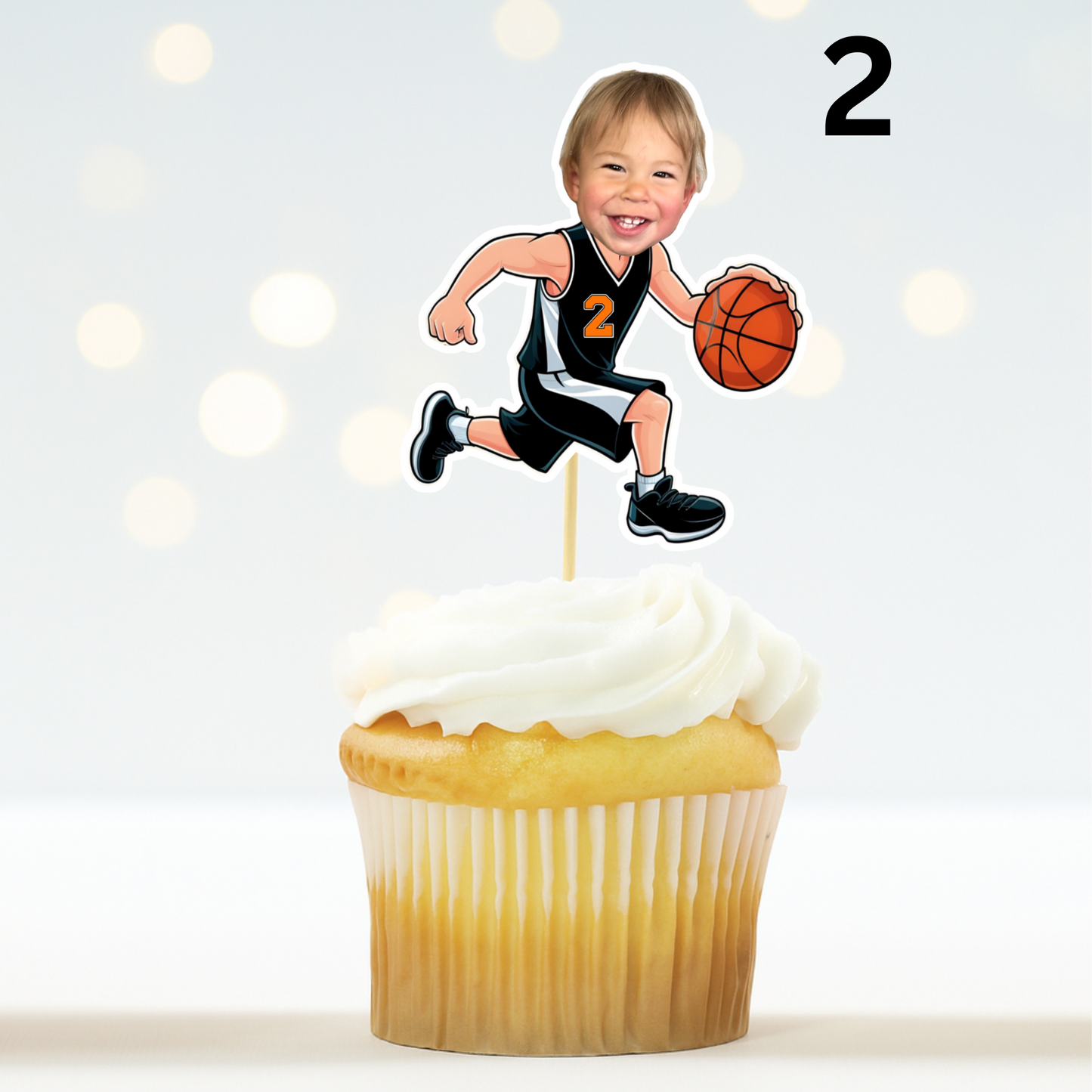 Custom Basketball Cupcake Topper – Born Two Ball Sports Birthday Decor