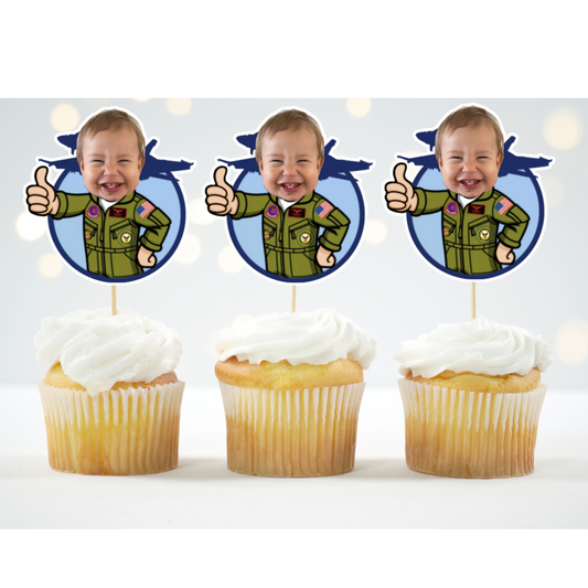 Pilot Cupcake Topper Top One Aviator Birthday Party
