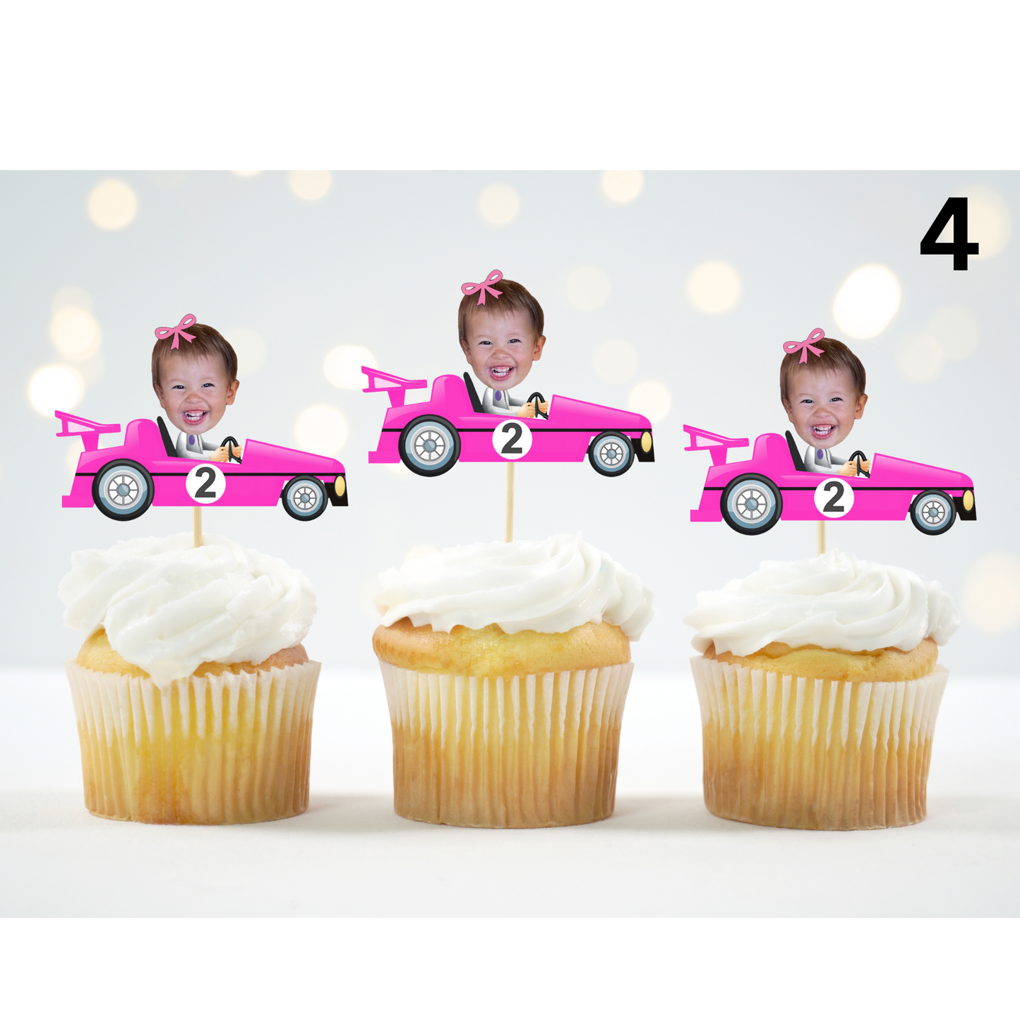 Custom Race Car Face Topper – Two Fast or Racing Birthday Party
