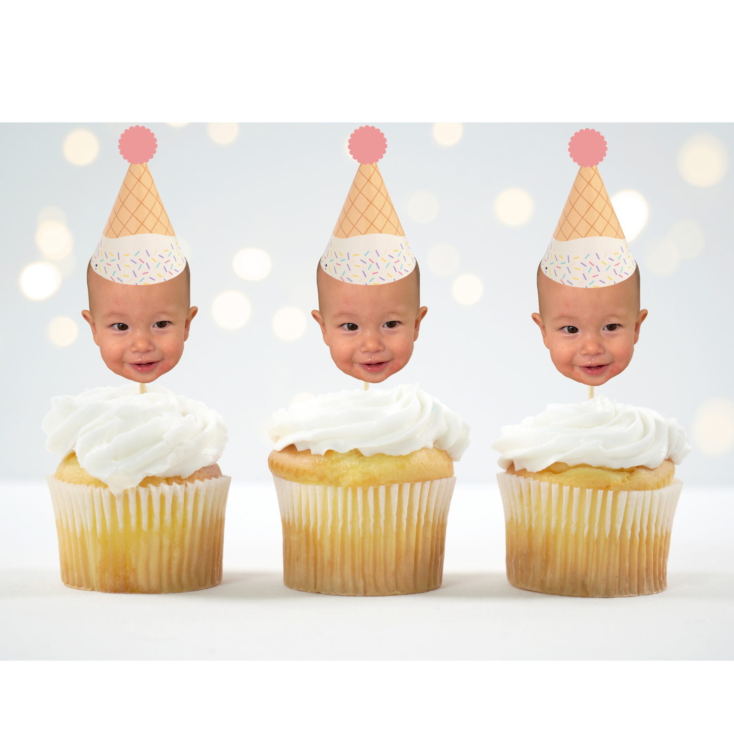 Sweet One Cupcake Topper – Ice Cream Birthday Theme for 1st Birthday