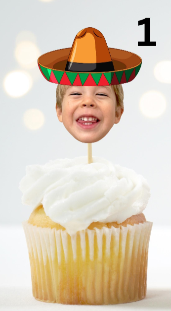 Fiesta Sombrero Cupcake Topper – Personalized Birthday Party Decor