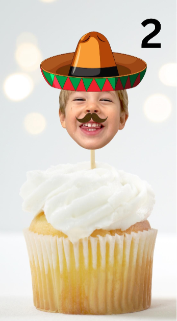 Fiesta Sombrero Cupcake Topper – Personalized Birthday Party Decor