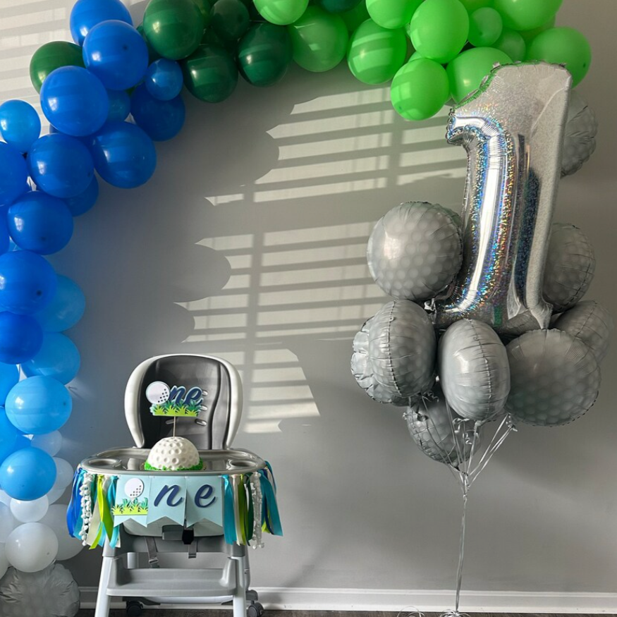 Golf ONE Highchair Banner – Hole-in-One First Birthday Decor
