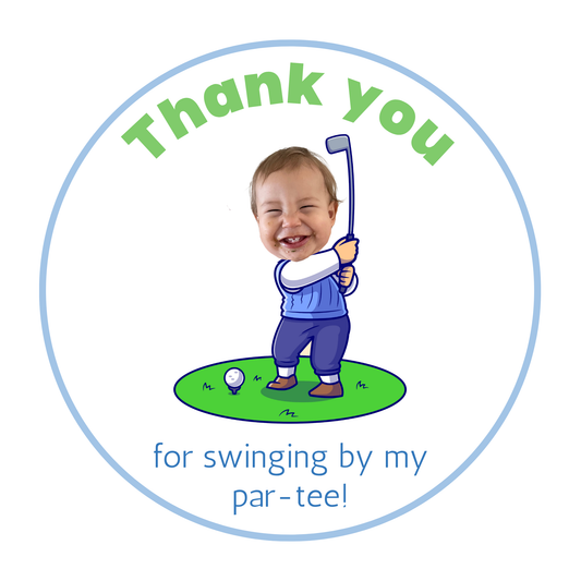 Golfer Custom Face Stickers Hole in One Personalized Stickers Custom Party Favors Birthday Decorations