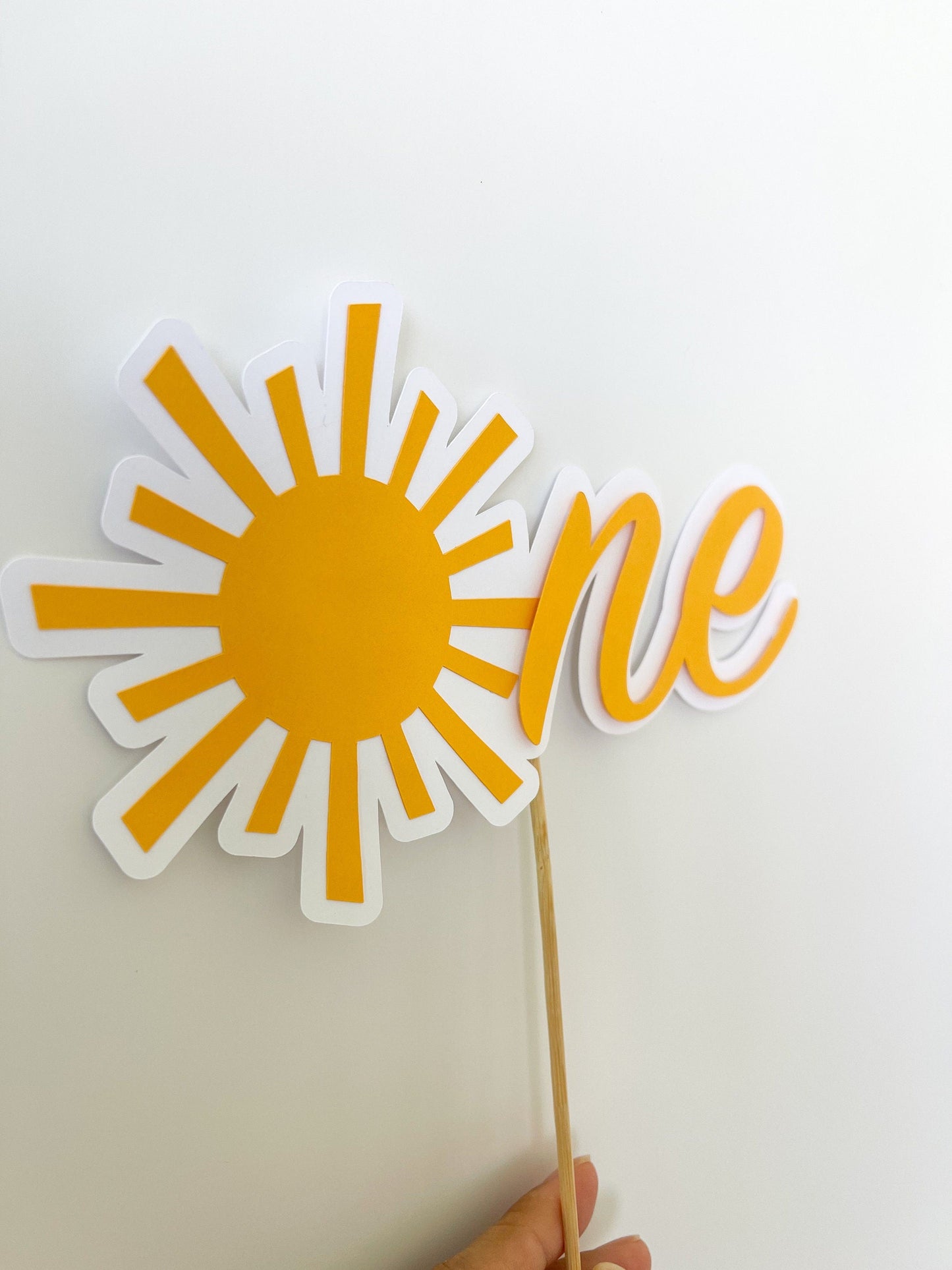 Sunshine “One” Cake Topper – Neutral Boho First Birthday Decor