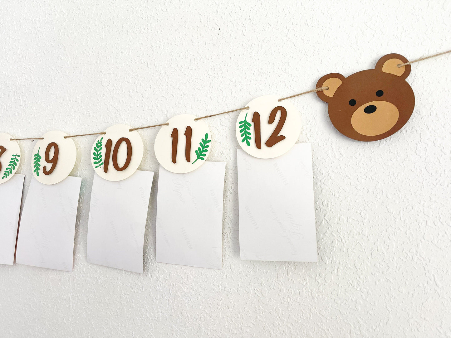 Bear Monthly Photo Banner - Themed Birthday Party - One Year Milestone Banner