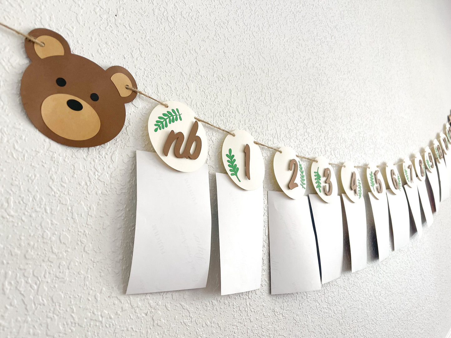 Bear Monthly Photo Banner - Themed Birthday Party - One Year Milestone Banner