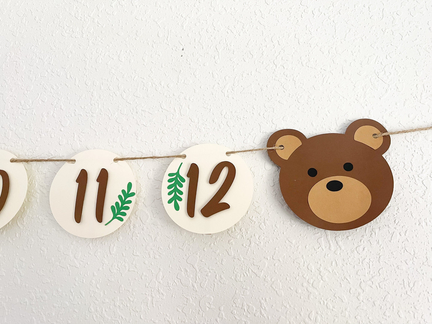 Bear Monthly Photo Banner - Themed Birthday Party - One Year Milestone Banner