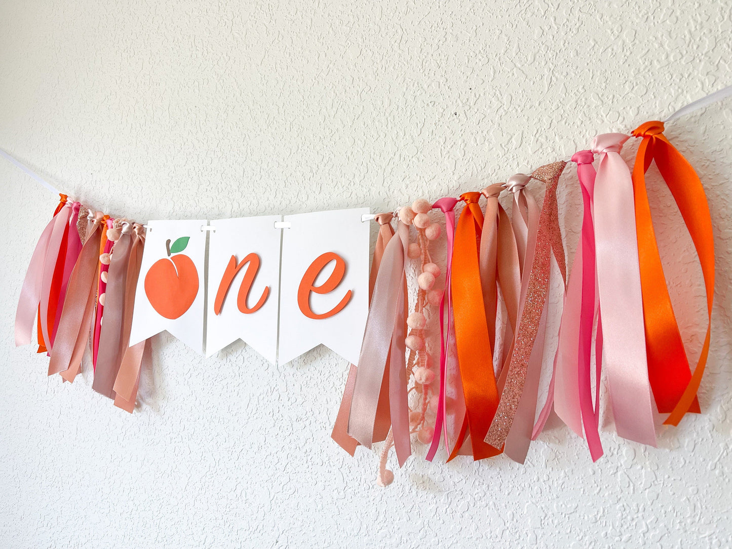 Sweet as a Peach High Chair Banner – 1st Birthday Party Decor