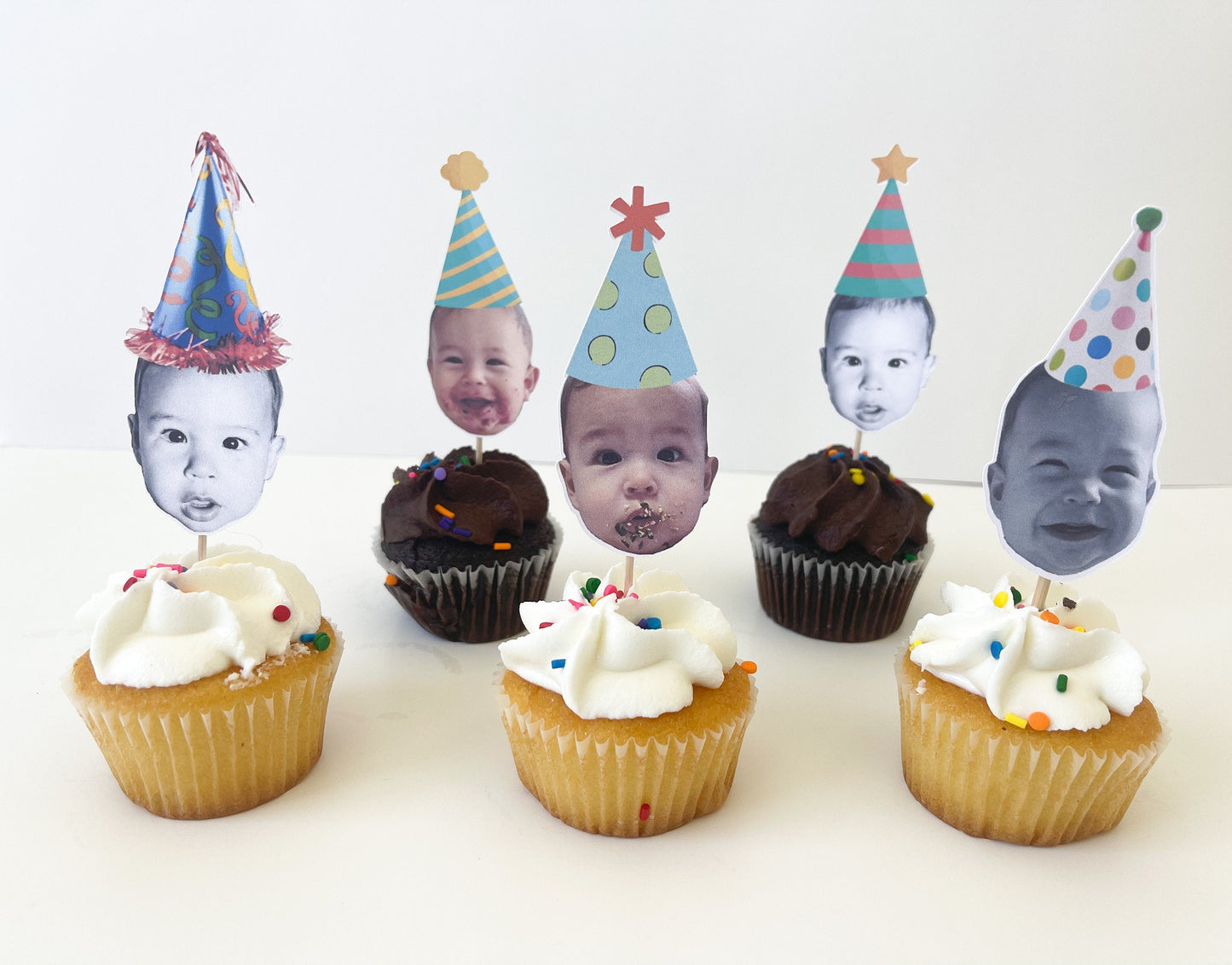 custom face cupcake topper with photo