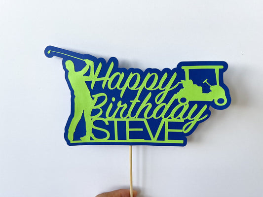 Personalized Golf Cake Topper – Golf Birthday Party Decor