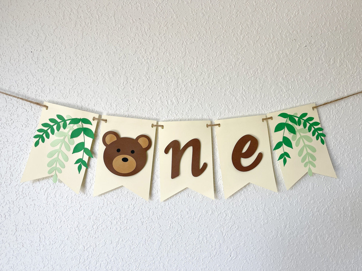 Teddy bear high chair banner for baby’s first birthday