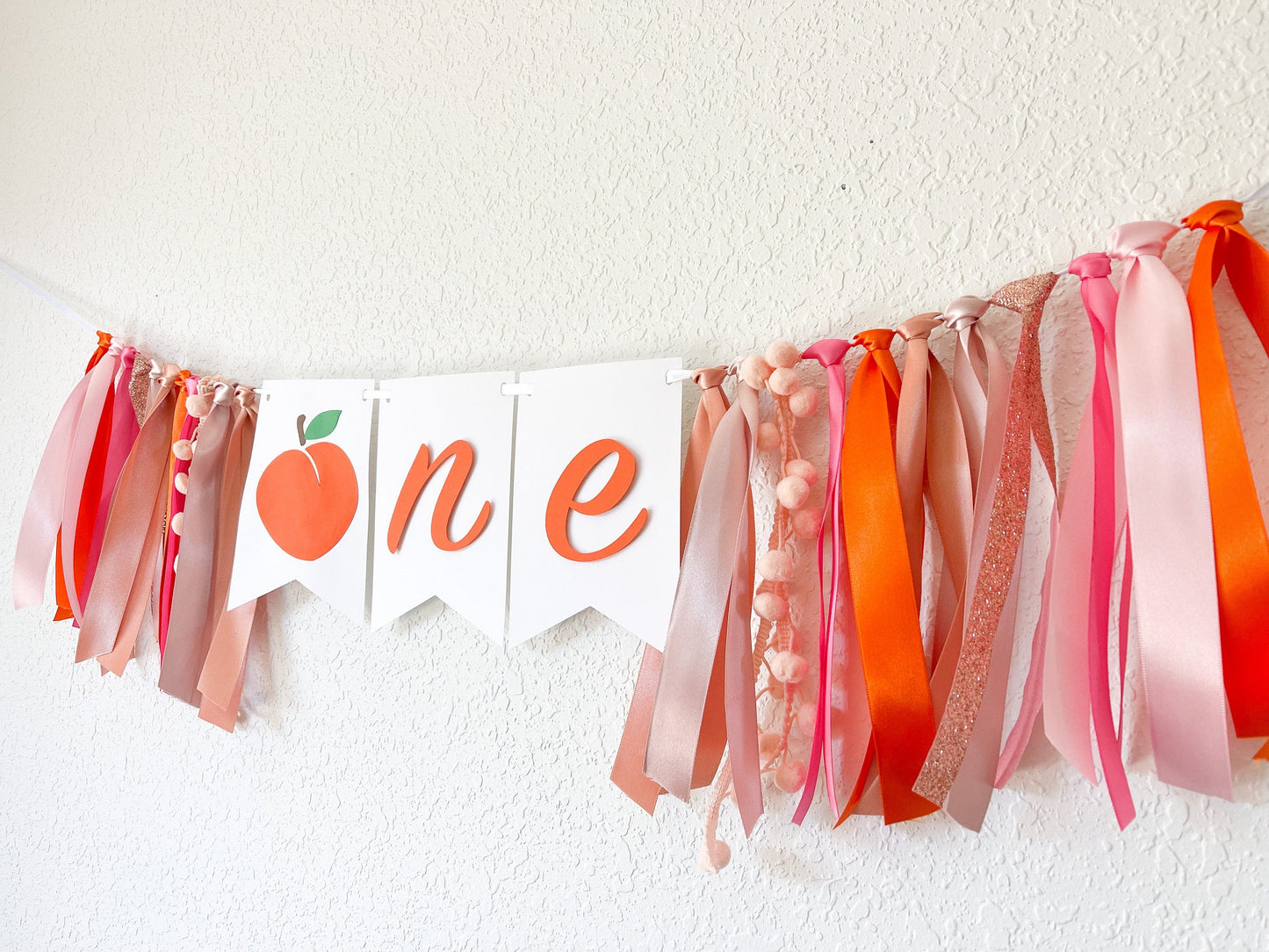 Sweet as a Peach High Chair Banner – 1st Birthday Party Decor