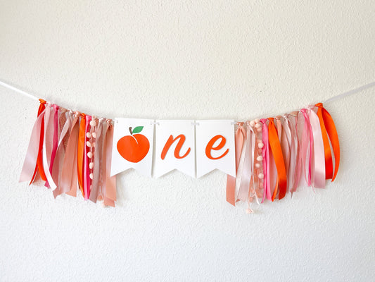 Sweet as a Peach High Chair Banner – 1st Birthday Party Decor