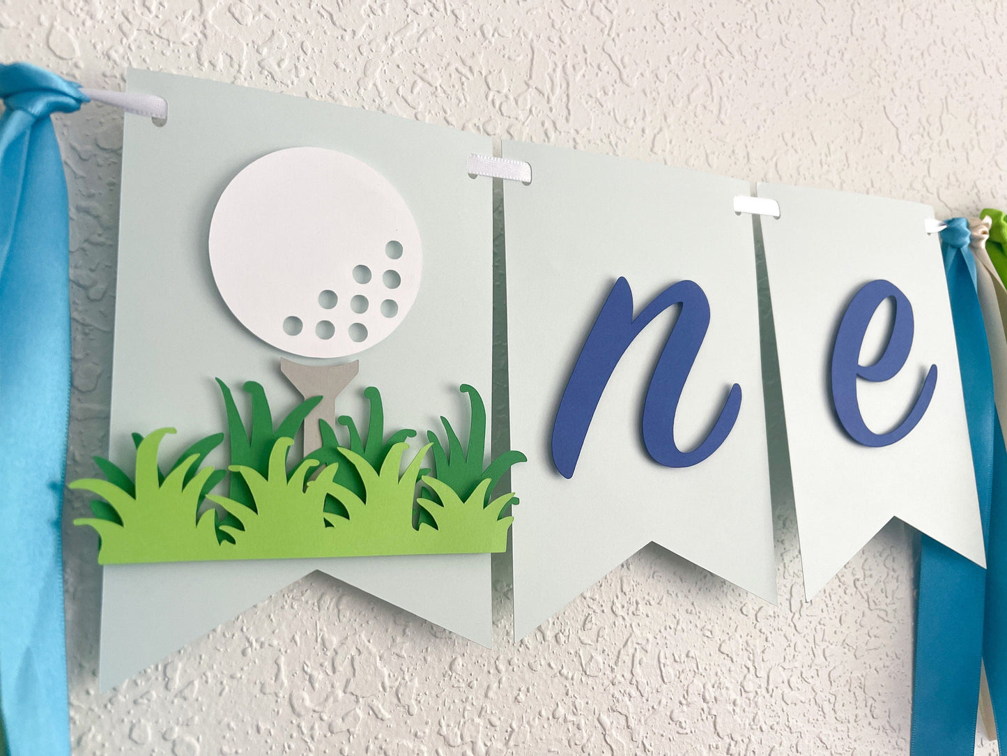 Golf ONE Highchair Banner – Hole-in-One First Birthday Decor