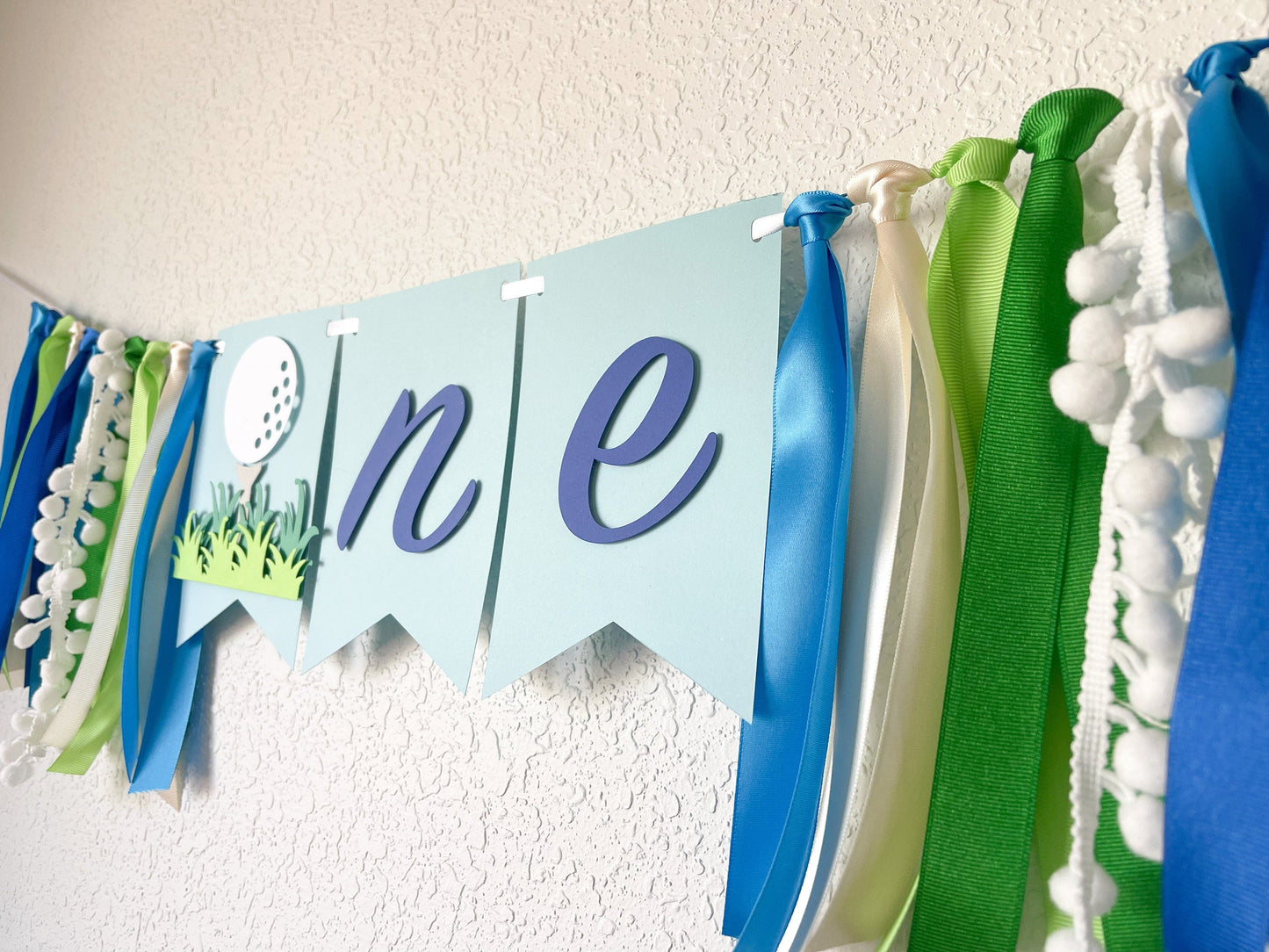 Golf ONE Highchair Banner – Hole-in-One First Birthday Decor