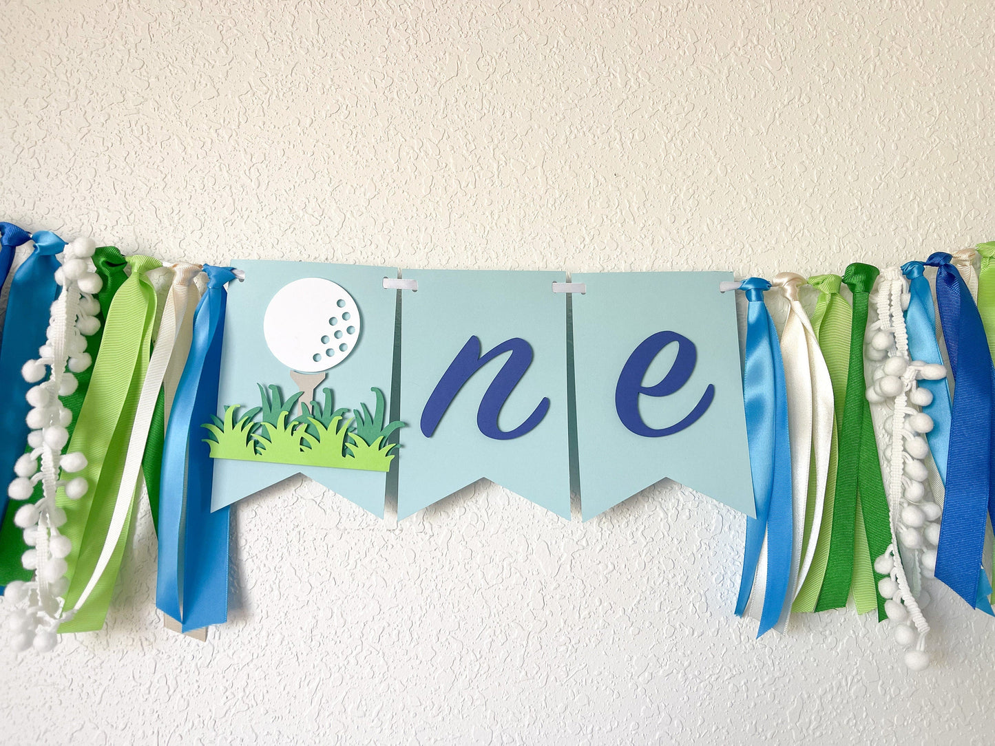 Golf ONE Highchair Banner – Hole-in-One First Birthday Decor