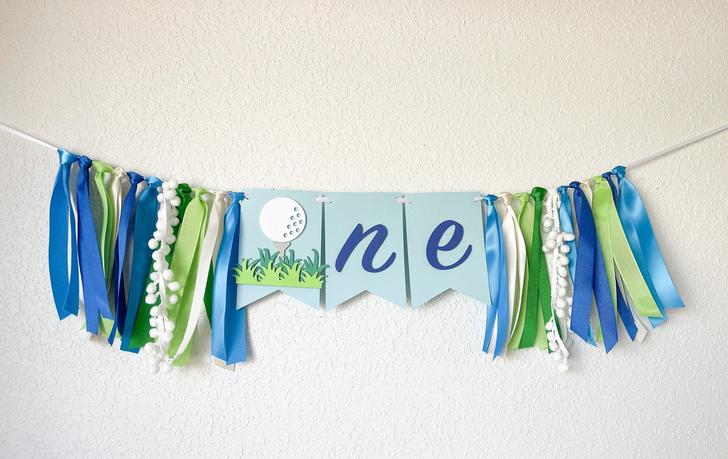 Golf ONE Highchair Banner – Hole-in-One First Birthday Decor