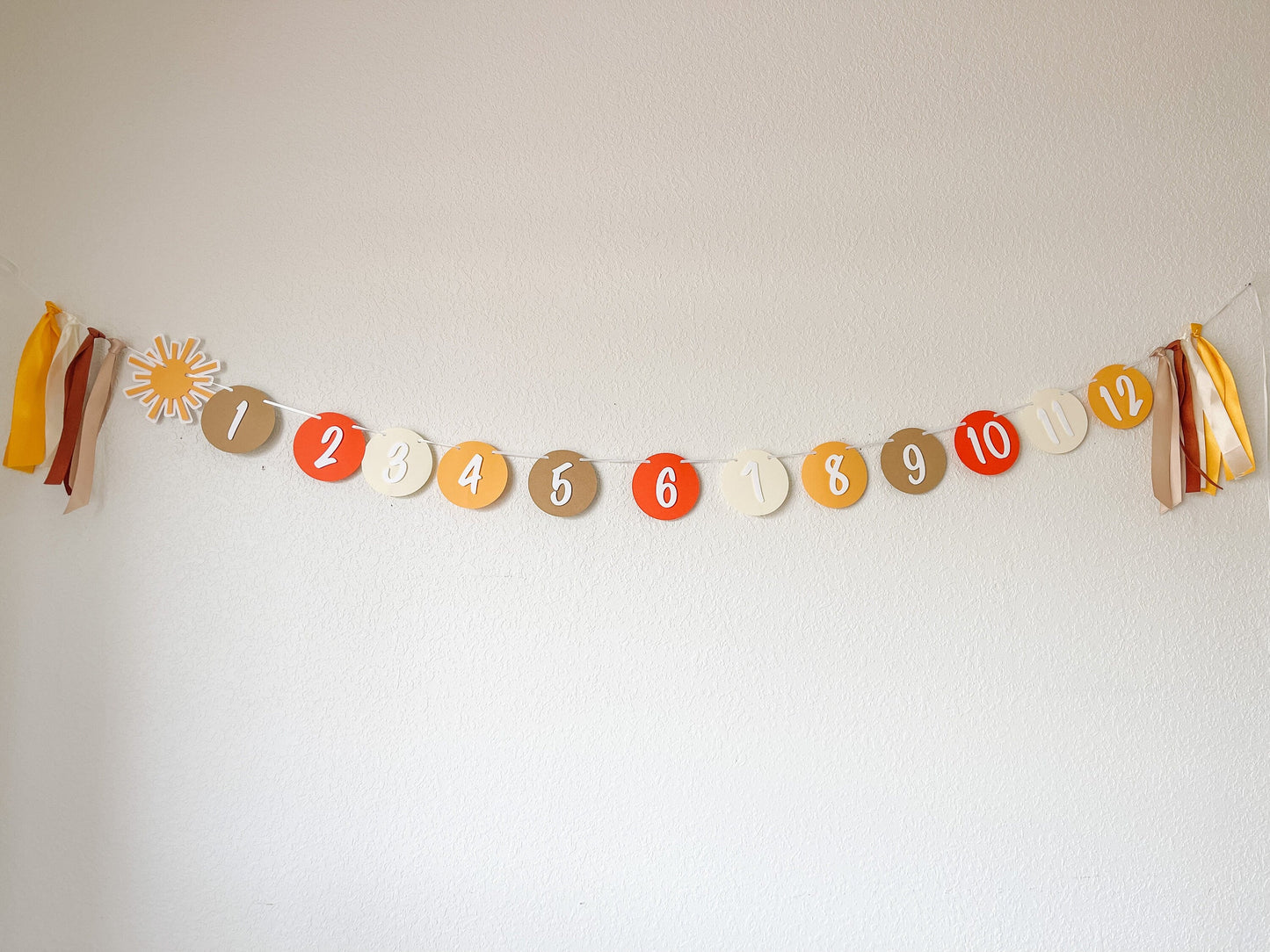 Boho Sunshine Monthly Photo Banner – First Birthday Decor