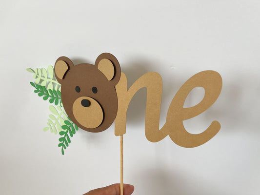 “One” Bear Cake Topper – Baby’s First Birthday Decoration