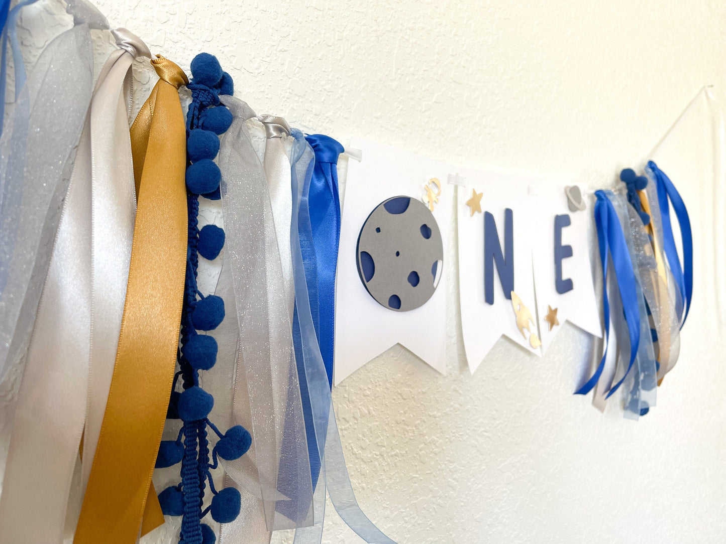 Outer Space Birthday Banner – 1st Trip Around the Sun High Chair Decor