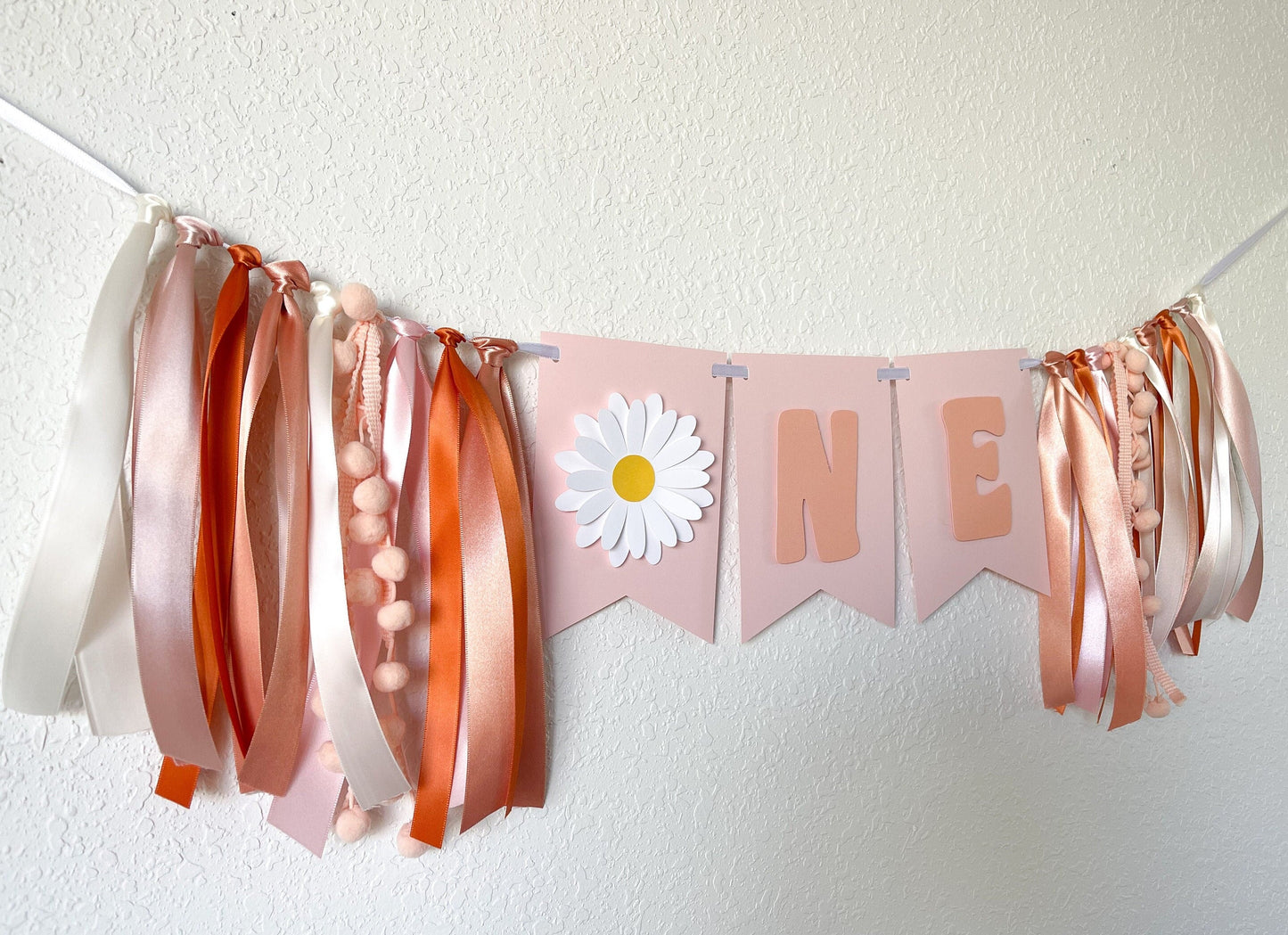 Groovy Daisy ONE High Chair Banner – First Birthday Party Decor