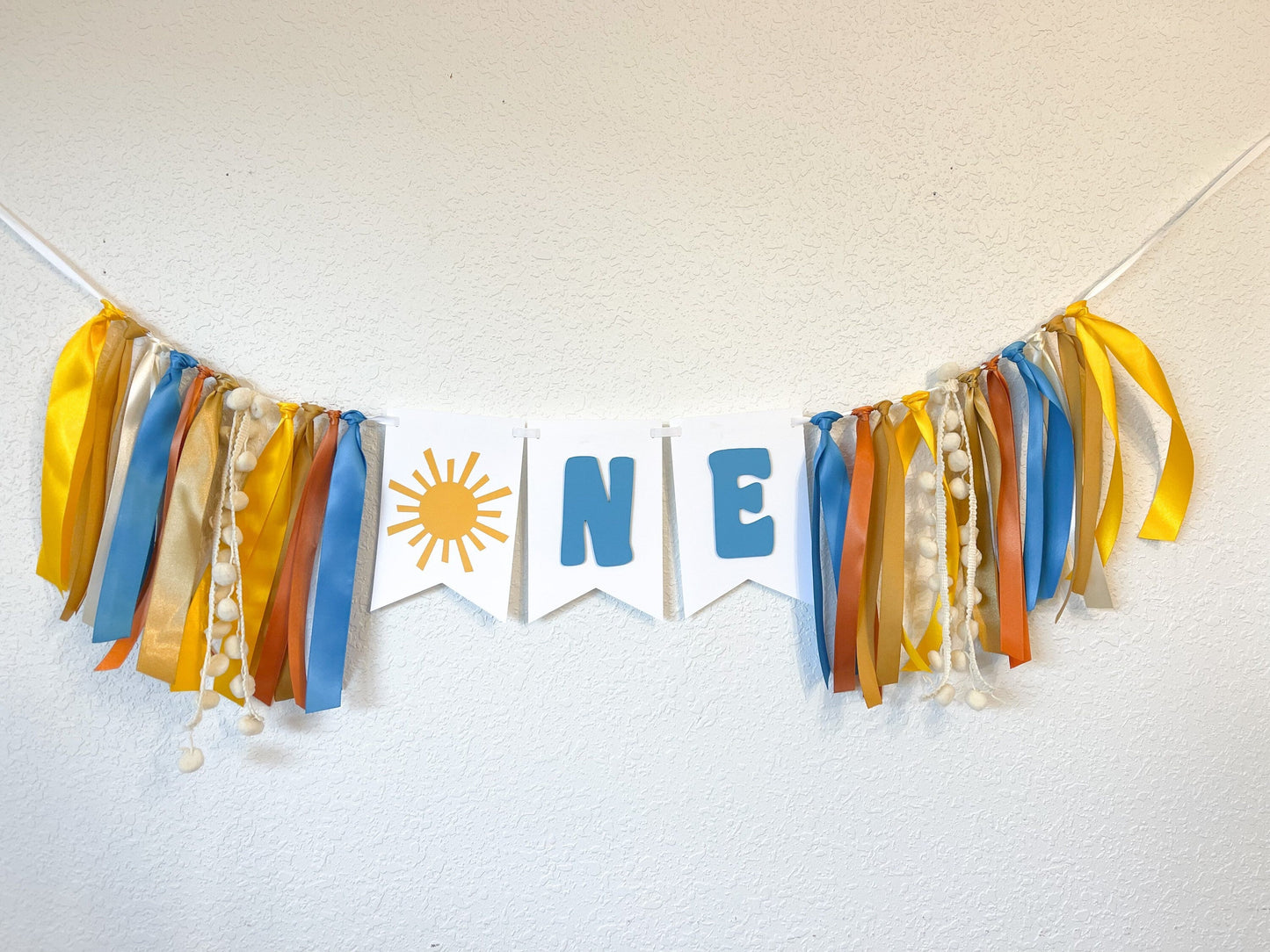 Groovy ONE High Chair Banner – First Trip Around the Sun Birthday Decor