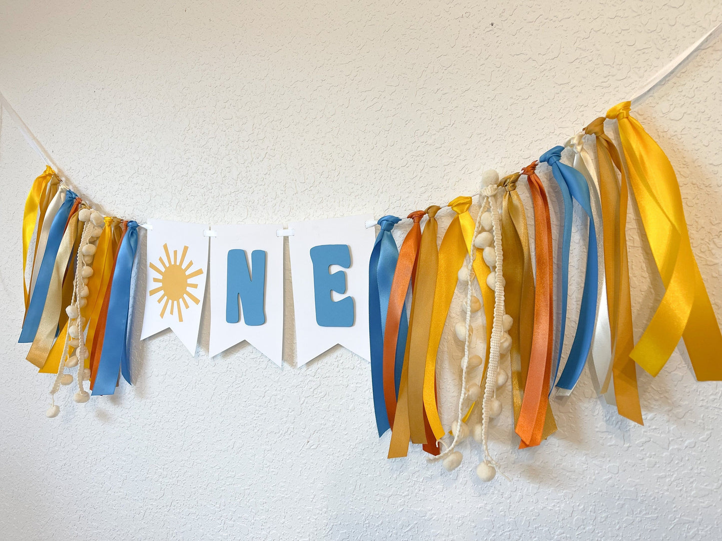 Groovy ONE High Chair Banner – First Trip Around the Sun Birthday Decor