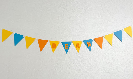 Custom Name Pennant Banner – Party Garland for Birthdays or Baby Showers