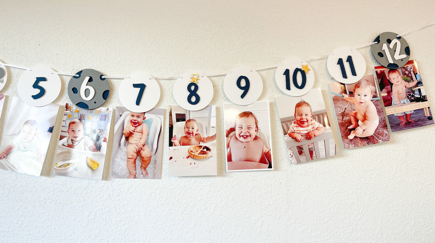 Outer Space Monthly Banner – First Trip Around the Sun Decor