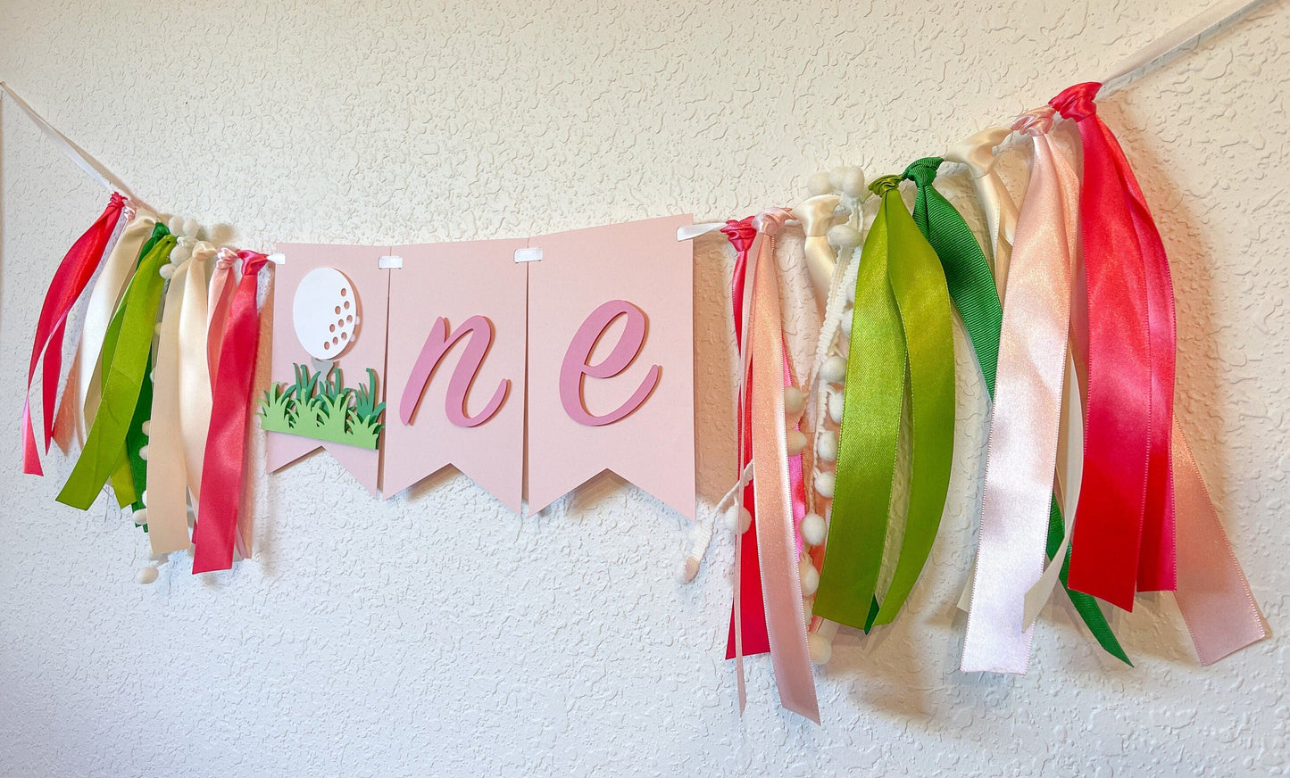 Girl Golf Themed High Chair Banner – Hole in One Party Decor