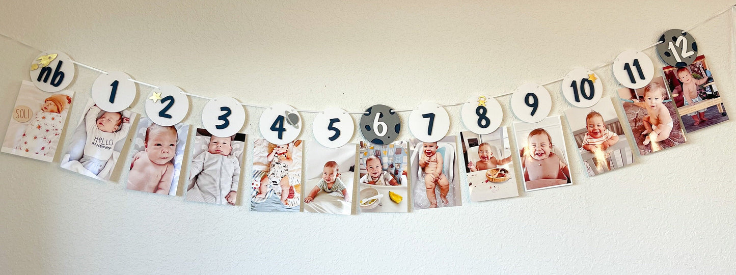 Outer Space Monthly Banner – First Trip Around the Sun Decor