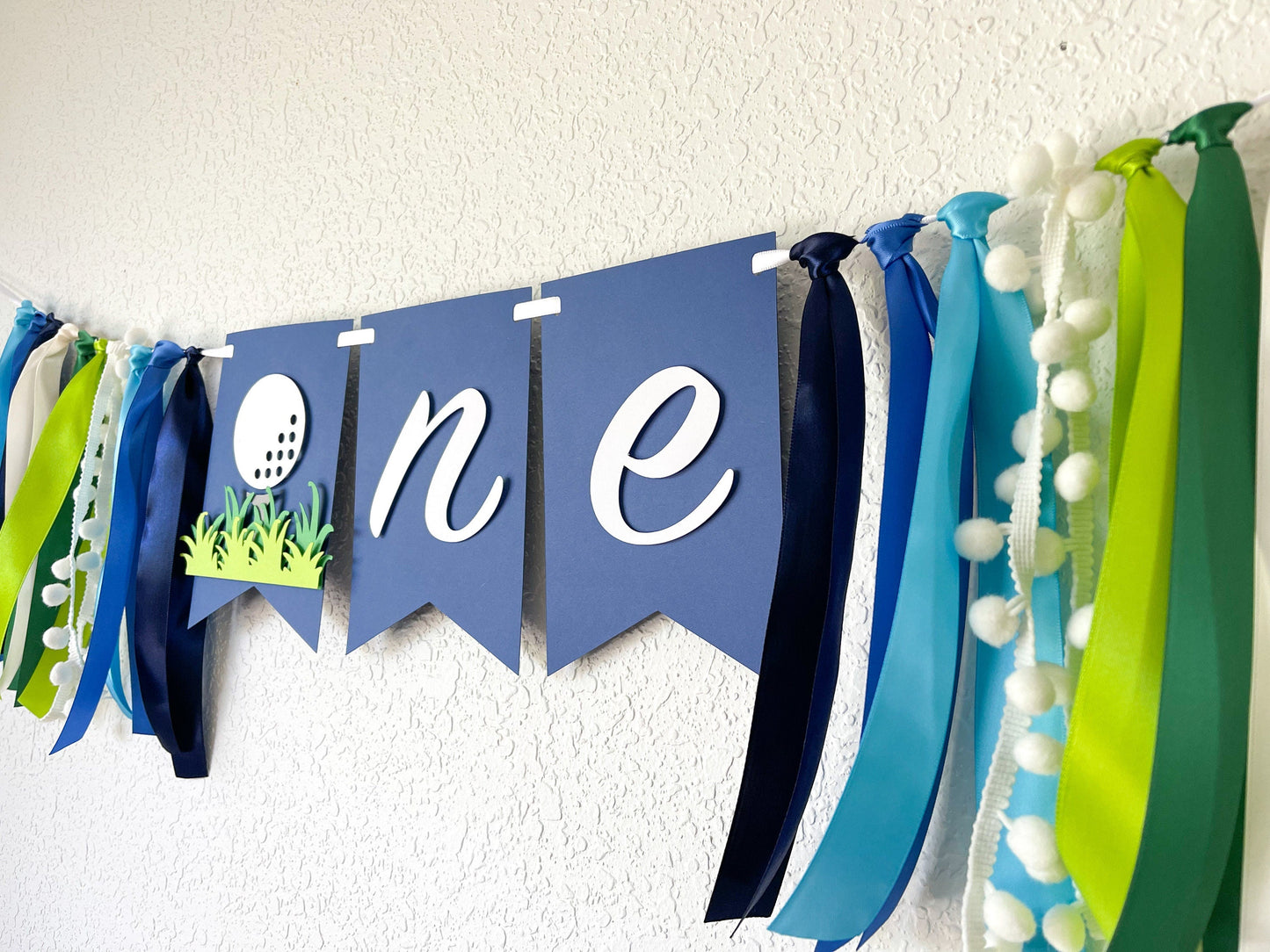 Golf ONE Highchair Banner – Hole-in-One 1st Birthday Decor