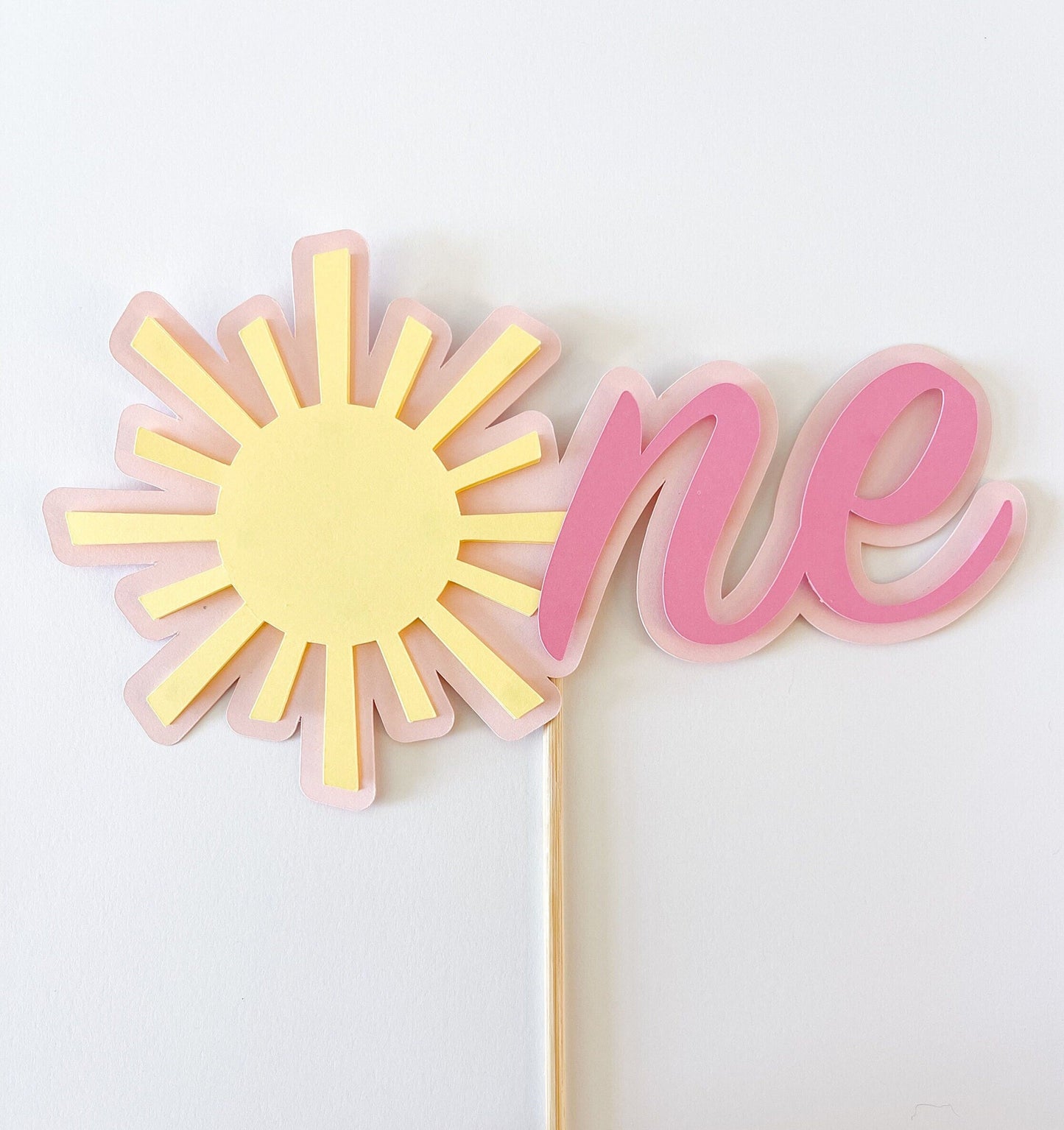Sunshine “One” Cake Topper – Pastel First Birthday Party Decor