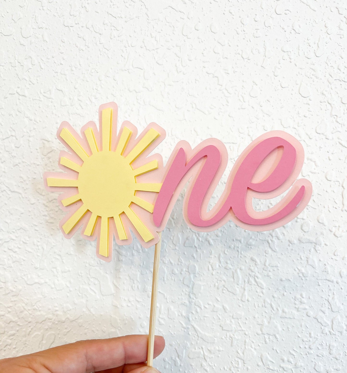 Sunshine “One” Cake Topper – Pastel First Birthday Party Decor