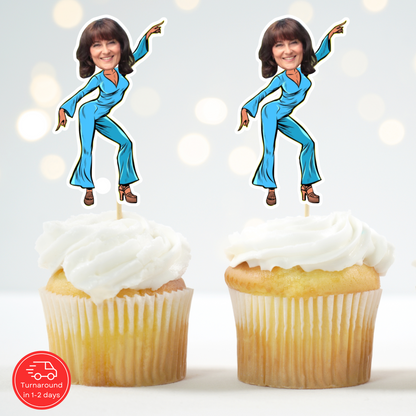 60s, 70s, 80s Retro Disco Dancer Party Cupcake Topper