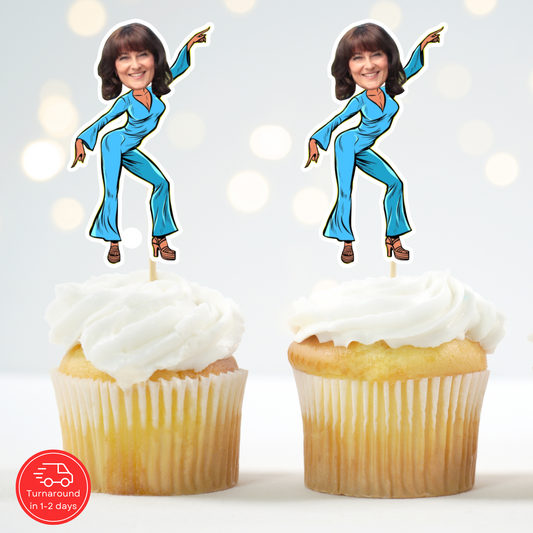 60s, 70s, 80s Retro Disco Dancer Party Cupcake Topper