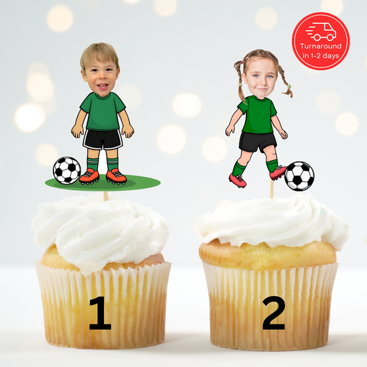 Soccer Cupcake Topper – Personalized Sports Birthday Party Decor